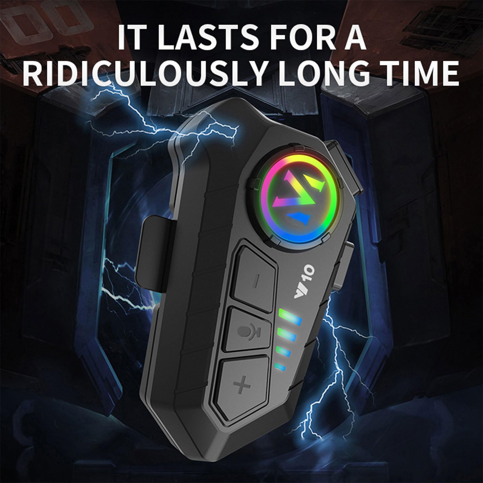 BTQILEYOO Y10 Motorcycle Helmet Bluetooth Headset, Bluetooth 5.3 Headphone, Smart Noise Reduction, HiFi Level Sound Quality, IPX6 Waterproof, 2 Different Types of Mic, Compatible with All Helmets