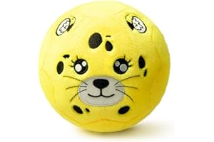 VangeBow Silent Indoor Soccer Balls for Toddlers 1-3, Inflatable Soft Plush Baby Toddler Soccer Ball Toys Gifts for 1 2 3 4 5 Year Old Boy Girl First Birthday Gift (Cheetah, Pump Include)