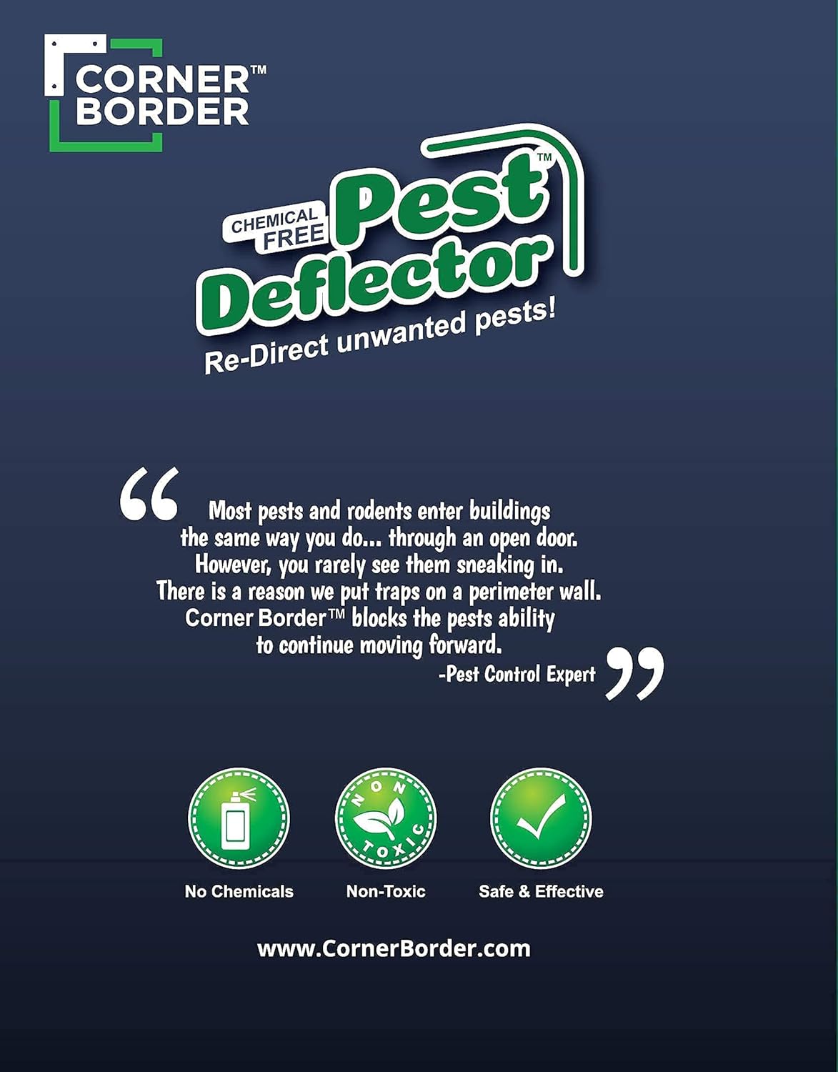 Corner Border Pesticide Free Pest Barrier | Keep Frogs, Toads, Rodents, and Insects Out of Your Home or Garage! : Garden & Outdoor