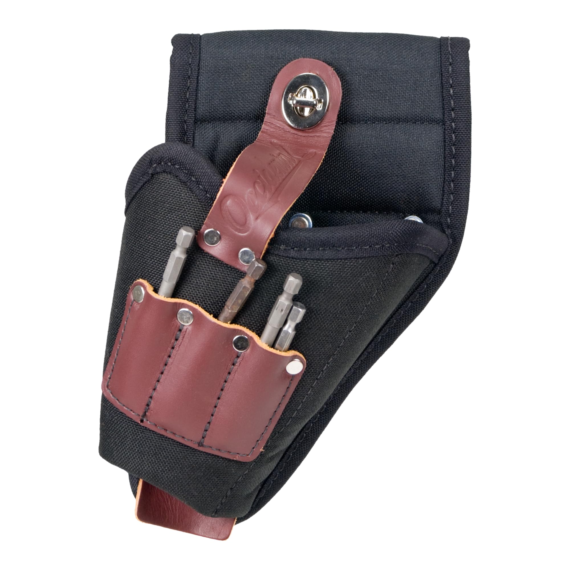 Photo 1 of Occidental Leather Belt Worn Drill Holster - Right Hand - 4 Pockets & Tool Holders - Fits Most 18V Drills & Drivers - Lightweight Nylon with Leather Reinforcement - Made in USA