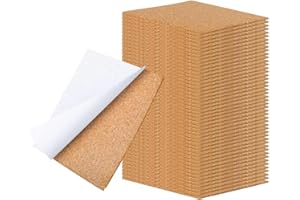 WANBAO 4 x 4 Inch Self Adhesive Cork Squares 100 MM Backing Cork Tiles Sheets for Coasters and DIY Crafts, 40 Pcs.