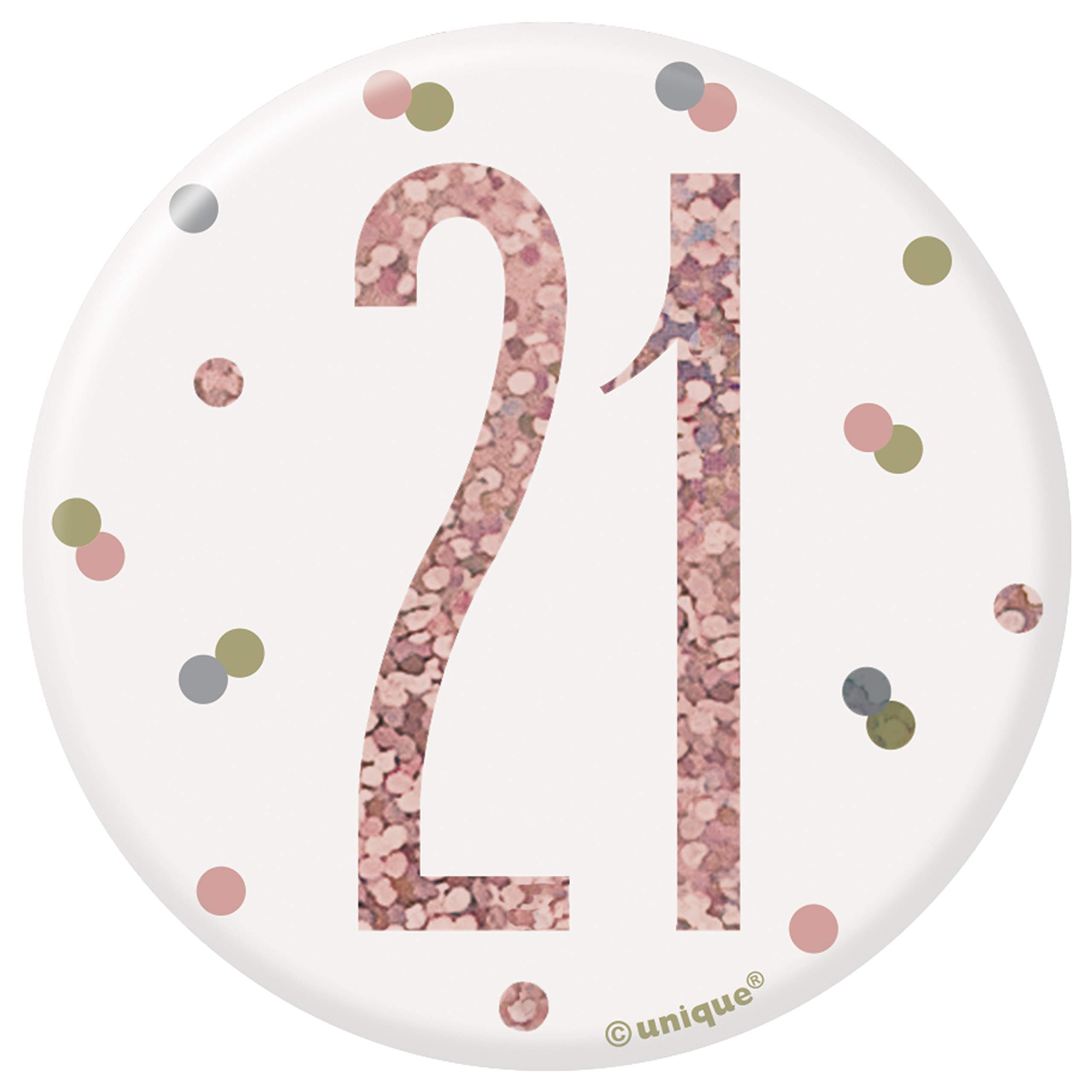 Number "21" Badge | Glittery Rosegold | 1 Pc.