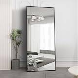 Beauty4U Full Length Mirror 180x80cm Free Standing Frame Black Aluminum