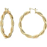 Milla Twisted Hoop Earrings for Women – Hypoallergenic Silver or Gold Statement Hoops – Lightweight & Easy to Wear