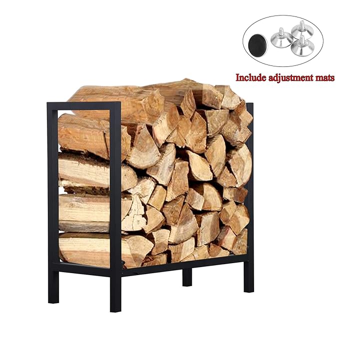 Ucared Firewood Rack Log Rack 24 Inch Indoor/Outdoor Fire Wood Storage