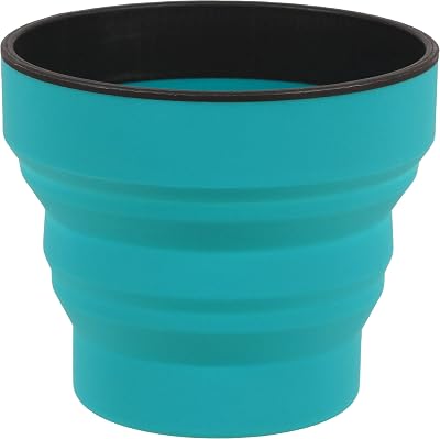 Lifeventure Silicon Ellipse Collapsible Mug Teal - Portable Camping Cup