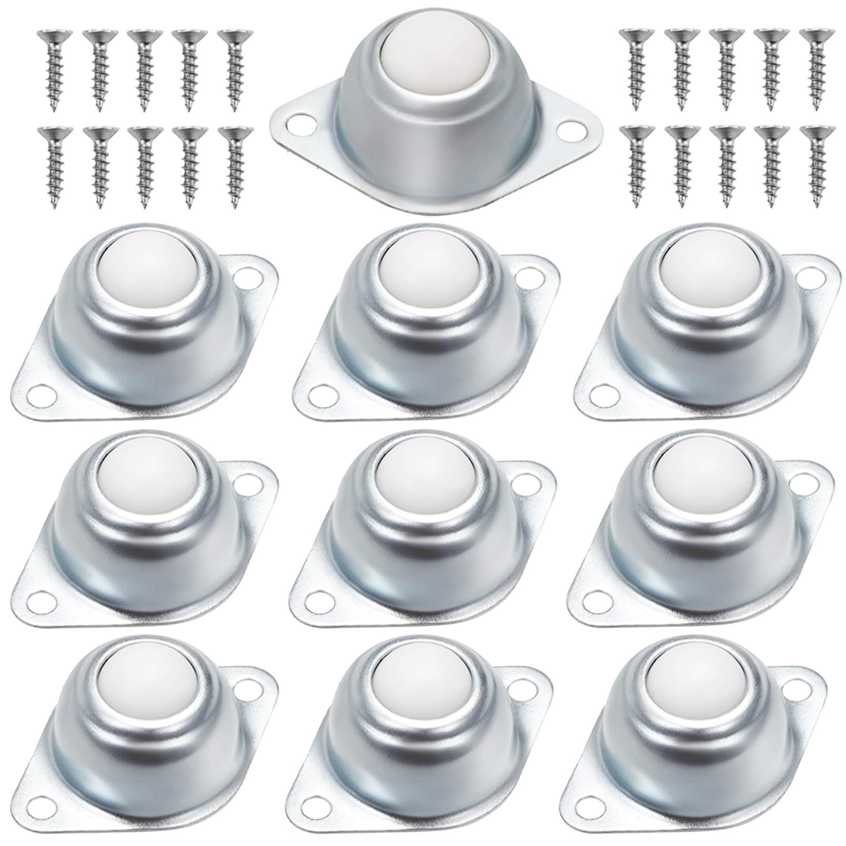 Vwoqiy 10 Pcs Transfer Bearing Casters, Ball Transfer Bearing Rollers, Transferring Ball Wheels, Universal Roller Balls Unit Conveyor Roller for Transmission Wheelchair Roller Furniture Castors