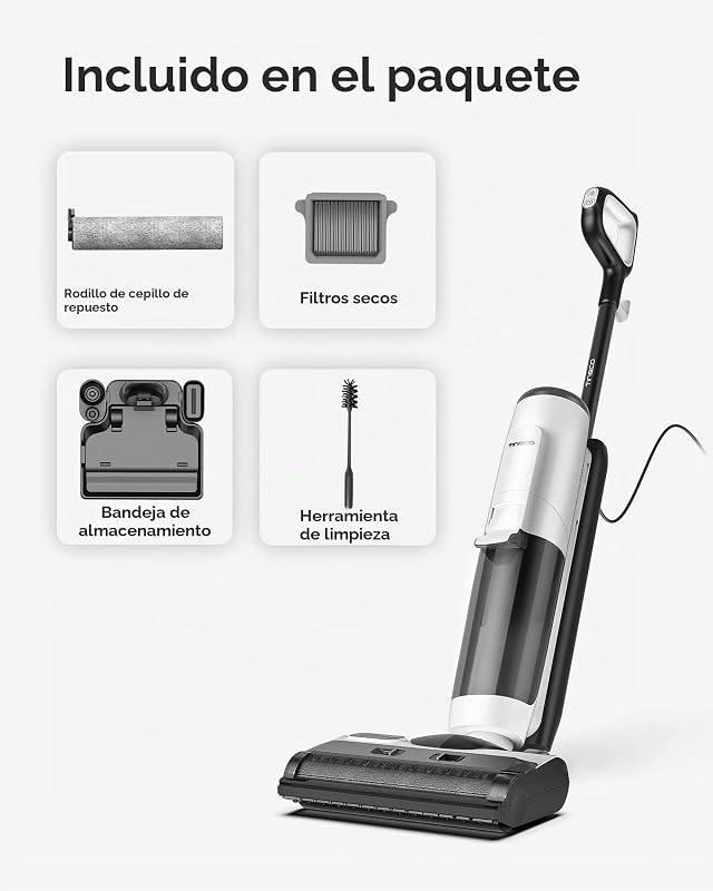 Floor One S5 Steam Smart - Aspiradora a Vapor en seco y húmedo para Suelos Duros, Limpia y desinfecta la Suciedad pegajosa, Pantalla Digital, Mayor duración