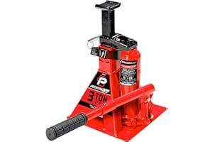 POWERBUILT 3 Ton All-in-One Hydraulic Bottle Jack and Jackstand in One, Compact, Wide Base, 11-21 inch Range, Eliminates Jack