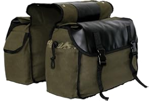 UNISTRENGH Updated Bike Pannier Bags Canvas Cycling Equipment Pack Multifunctional Messenger Rear Seat Trunk Carrier Bag Bicycle Shelf Pack Saddle Bag for MTB, Riding, Bike Touring