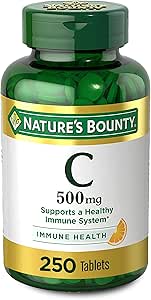 Vitamin C by Nature’s Bounty for Immune Support. Vitamin C is a Leading Immune Support Vitamin, 500mg, 250 Tablets