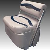 DeckMate&reg; Complete Premium Pontoon Flip Flop Seat and Base (Gray/Blue/Charcoal)