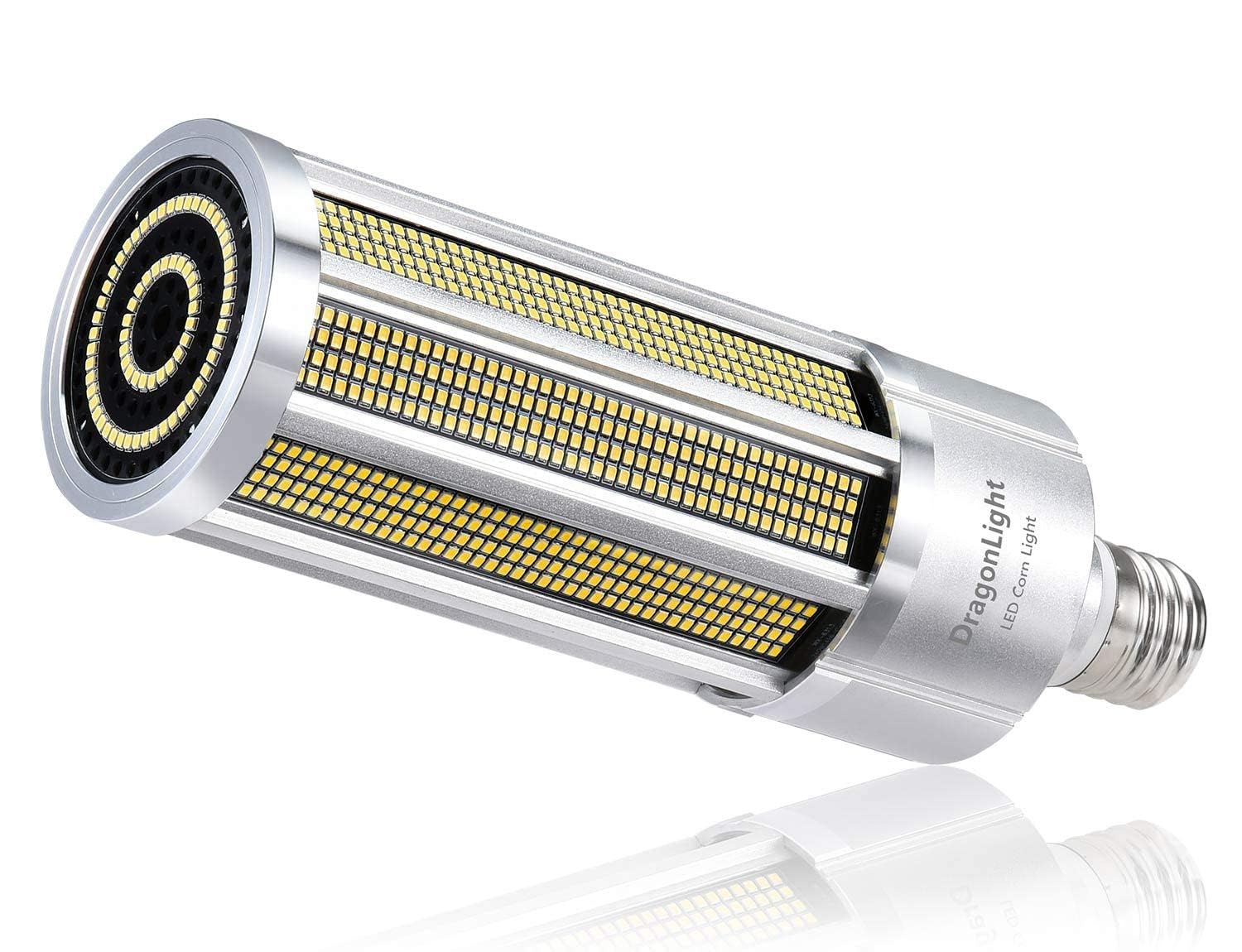 DragonLight 150W Commercial Grade Corn LED Light Bulb Fanless(800 Watt Metal Halide/HID/HPS Replacement) E40 Large Mogul Base LED Lamp 5000K Daylight 20,250LM for High Bay Area Lighting