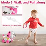 BQU 3-in-1 Musical Puppy Toy 6 12 18 Month Bilingual Educational Pink view 5