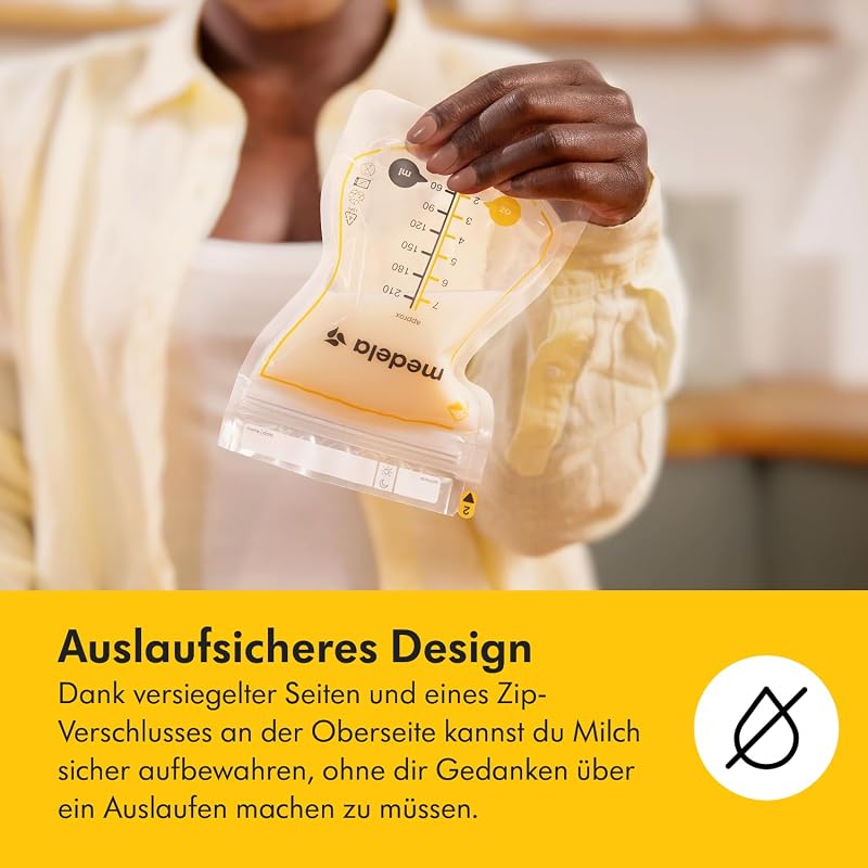 Easy Pour Einweg-Muttermilchbeutel 210 ml – Auslaufsicheres Design mit Milchschutz – BPA-freie Aufbewahrungsbeutel – 100er Pack
