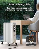 Pro Breeze 2500W Oil Filled Radiator 11 Fins with 24h Timer White view 5