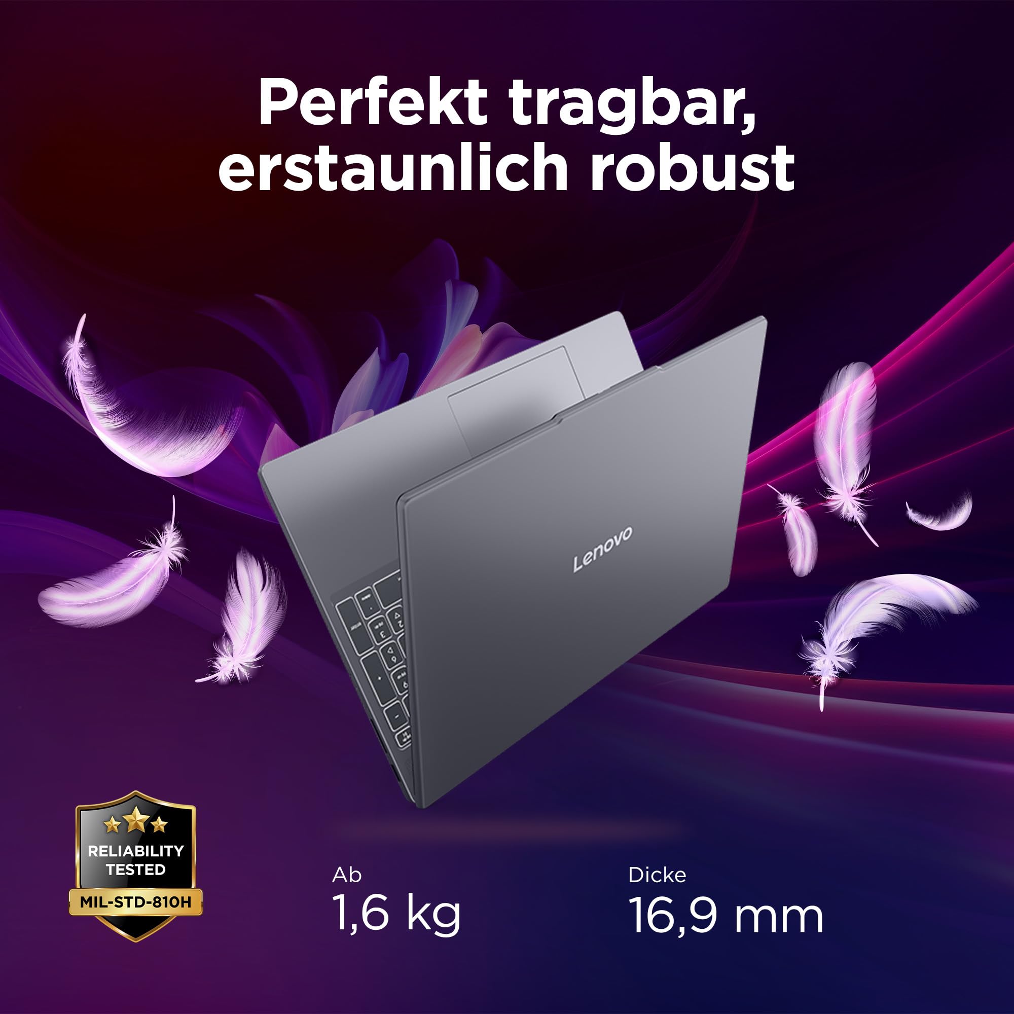 Lenovo IdeaPad Slim 3 Laptop | 16" WUXGA Display | AMD Ryzen 5 7535HS | 24GB RAM | 1TB SSD | AMD Radeon 660M Grafik | Windows11 | QWERTZ | Cosmic blau | 3 Monate Premium Care 6