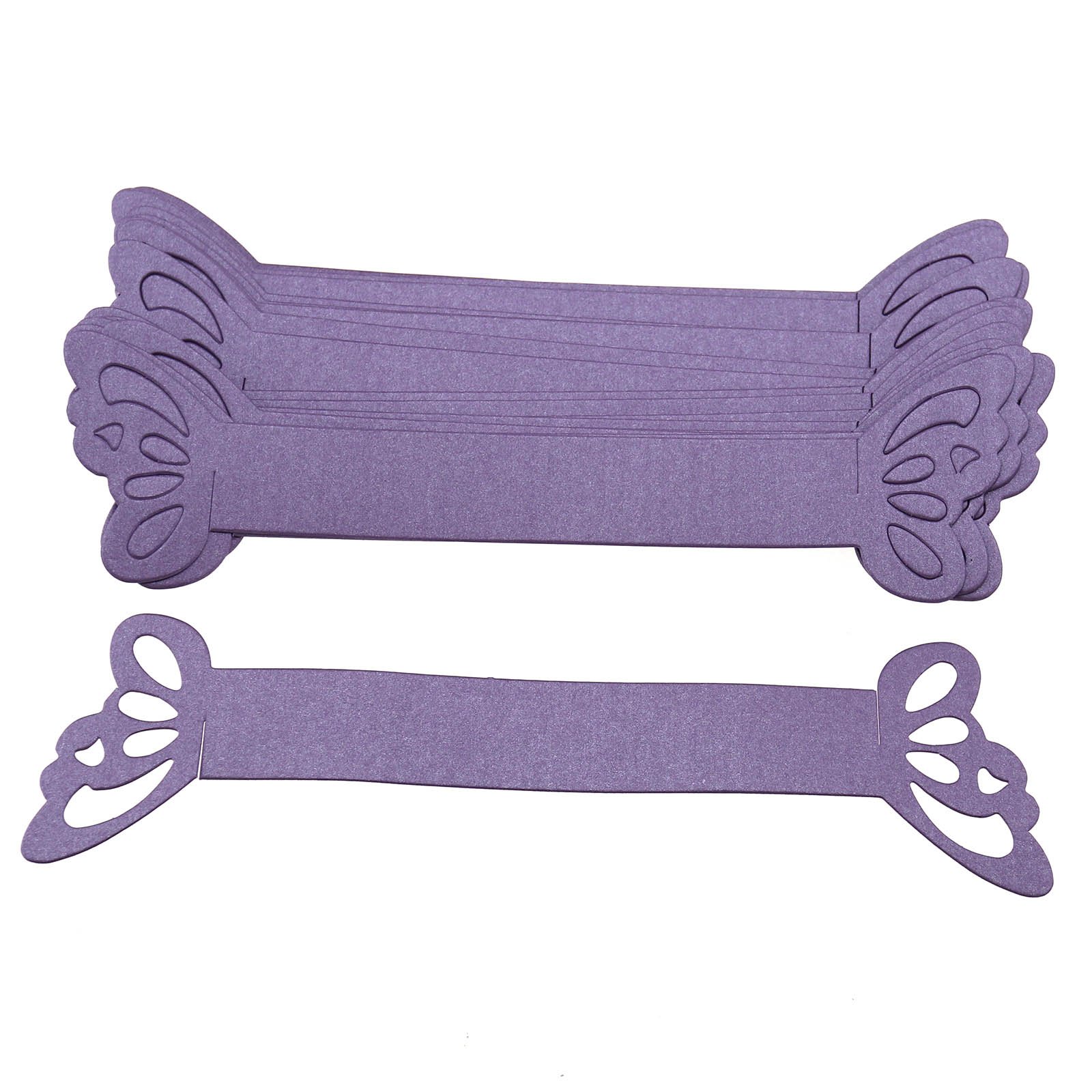 OTOTEC 50 x Purple Butterflies Paper Napkin Ring Serviette Holder Wedding Dinner Decor