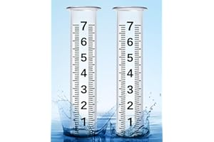 X-PREK 7" Capacity Rain Gauge Glass Replacement Tube,Outdoors Freeze Proof Easy to Read Digital Rain Gauge for Yard Garden Lawn（Large Numbers）