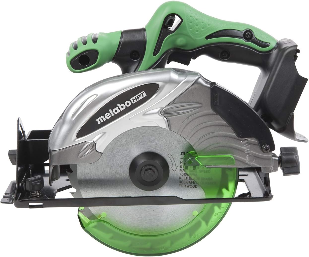 Metabo HPT C18DSLQ4 18V Cordless 6-1/2" Circular Saw, Tool Only, No Battery, Soft Grip Handle, Built-In Spotlight, Lifetime Tool Warranty