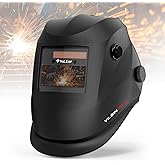 VILSIN Welding Helmet Auto Darkening Solar Powered Welding Hood With 2 Arc Sensor,Wide Shade 3/4-8/9-13 for TIG MIG ARC Weld Grinding Welder Helmet,Black