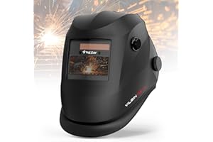 VS VILSIN Welding Helmet Auto Darkening Solar Powered Welding Hood with 2 Arc Sensor,Wide Shade 3/4-8/9-13 for TIG MIG ARC Weld Grinding Welder Helmet,Black