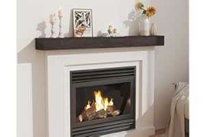 CRAFTEASE Fireplace Mantel 48 Inch Solid Wood Mantels for Over Fireplace 5" Thick Wall Mounted Shelves Long Floating Farmhouse Shelf Handcrafted Wooden Fireplace Mantle 48 X 8 X 5 - Rustic Brown