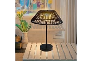 WONDER SOLAR Solar Table Lamp Outdoor Solar Table Lamps Rattan Waterproof LED Lights Outdoor Lamps for Patio Garden Yard Bedroom Living Room Tabletop Outside