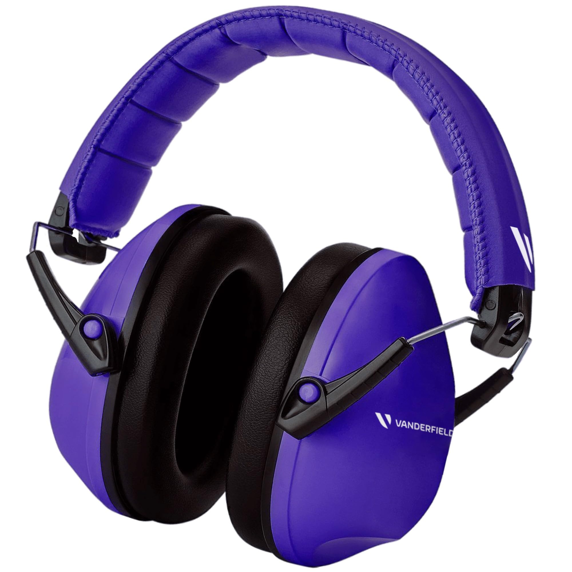 Vanderfields Premium Hearing Protection Ear Defenders - Broad Spectrum Sound Reduction 34 dB at 2K Hz Noise Cancelling - Headset Safety Noise Cancellation - Headphones Kids 3-12 - Purple