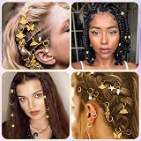 JOLCEEY 225pcs Gold Hair Jewellery Beads Cuffs Charms Rings for Braids view 4