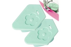 TIGARI 2Pcs Magnetic Seam Guide for Sewing Machine - 2024 Upgraded Multifunctional Polygonal Hemmer Guide with Scale, Universal Sewing Accessories & Supplies for Magnet Making Machine (Green)