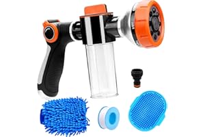 ZOETOOL Garden Hose Nozzle High Pressure Pup Jet Dog Sprayer Hose Attachment Pup Car Wash Nozzle with Soap Dispenser Bottle Showering for Pet Car Watering Plants