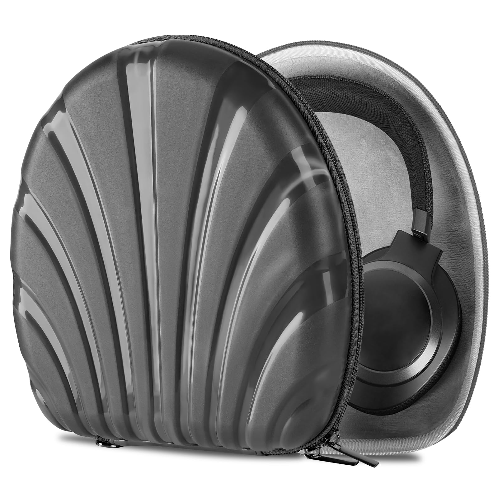 Geekria PRO Rugged Headphones Case Compatible with JBL TUNE/760NC/750NC/720BT, Live 770NC, Hard Shell, Durable, Multi-Layer Protection Travel Carrying Bag (Seashell, Black)