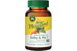 MegaFood Baby & Me 2 Prenatal Multi Minis - Prenatal Vitamins for Women with Choline & Methyl Folate - Gluten-Free, Vegetarian, Pre Natal Multivitamin for Women – 120 Minis Tablets, 30 Servings