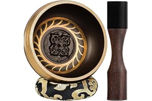 HIHEALER Tibetan Singing Bowls – Hand-Hammered in Nepal, Authentic Meditation Sound Bowls for Yoga, Chakra Healing, Mindfulness & Spiritual Self-Care Gifts for Women