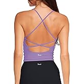 Danysu Sculpt Workout Tank Tops Women Backless Longline Sports Bras Strappy Padded Yoga Top