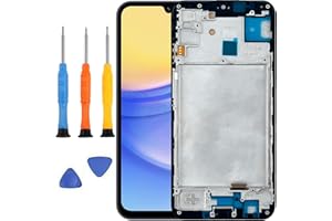 Tefnkiee for Samsung Galaxy A15 Screen Replacement for Samsung A15 4G/5G Screen Replacement with Frame A156u A156e A156w S156dl SM-A156vl A156B/DS LCD Display digitizer Touch Screen Black 6.5 Inch