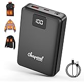 CHAPAREL Heated Vest Jacket Battery Pack 16000mAh 7.4V with LED Display, Rechargeable Portable Power Bank for Heated Blanket Hoodies with DC/USB/Type-C Output for Men Women