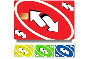 KnowonK Credit Card Skins,Debit Card Stickers,Transportation Card,Uno Reversal,4 PSC,ATM Available,Removable, Waterproof, Slim,No Bubble,Digital-Printed (Color-Uno Reversal)
