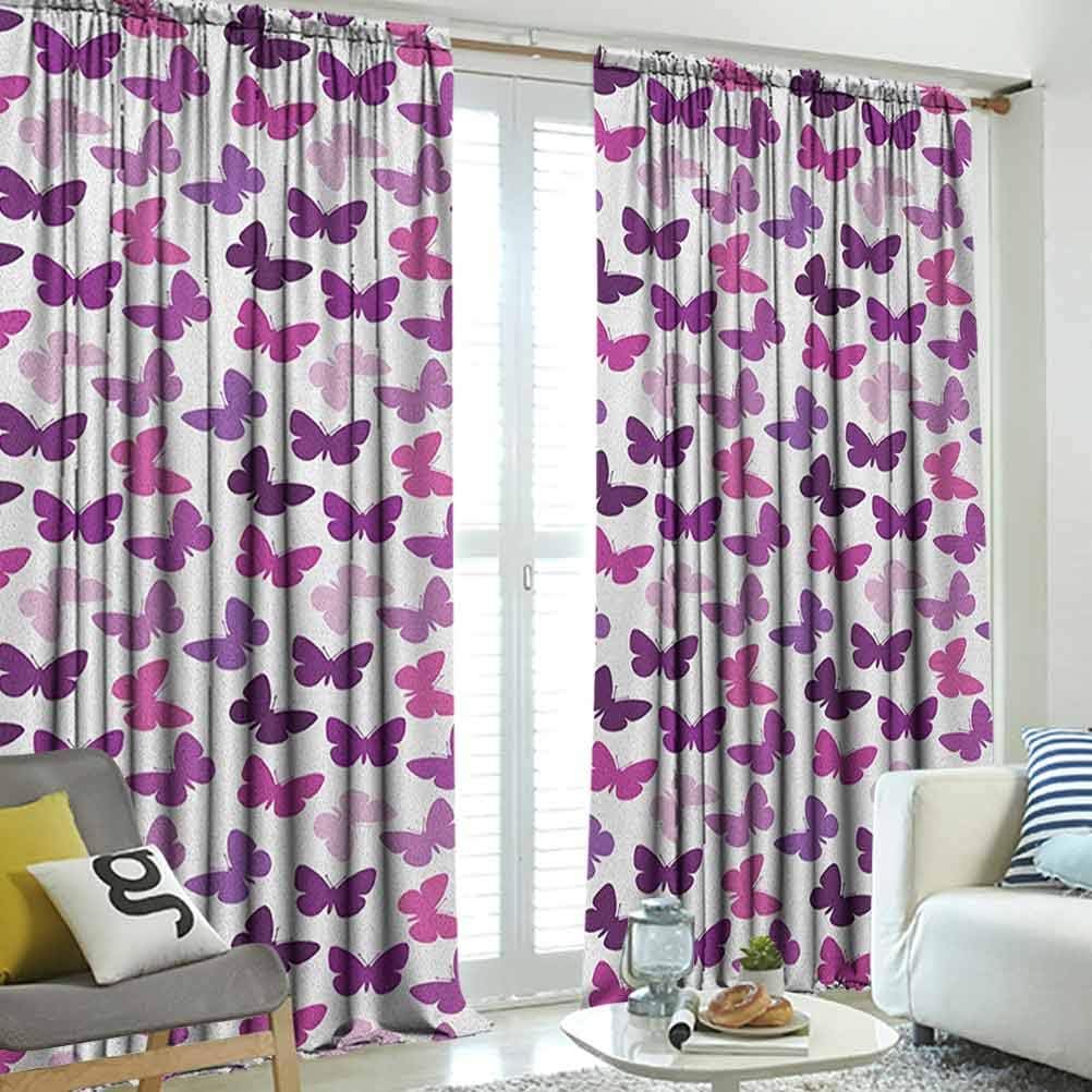 hengshu Butterfly Colorful Curtains, Abstract Retro