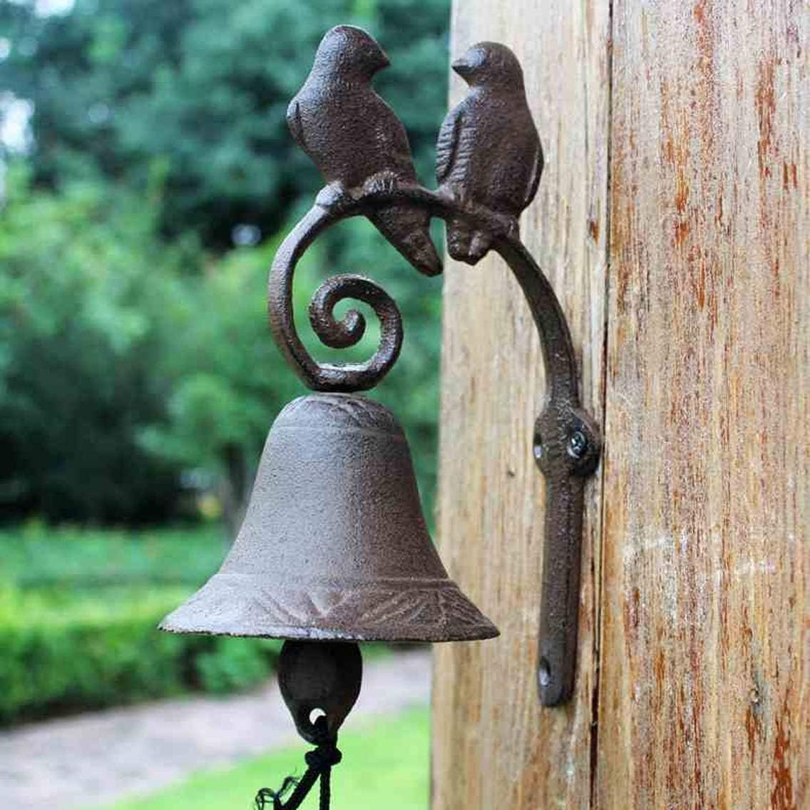 LBYMYB Love Bird Wrought Iron Doorbell American Country Garden Vintage Iron Bell Cast Iron Bell Handmade Garden Doorbell 9.5x15x23cm doorbell
