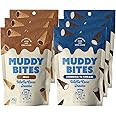 Muddy Bites Waffle Cone Snacks Bite Sized Filled Cone Bites for Snack or Dessert, Milk & Cookies 'N Cream, Made with Cane Sugar, Kosher, Fair Trade Certified (Variety Pack, 6 Bags)
