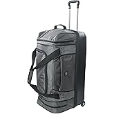 FUL Workhorse 30 Inch Rolling Duffel Bag, Split-Level Checked Travel Luggage with Hardshell Base and Wheels