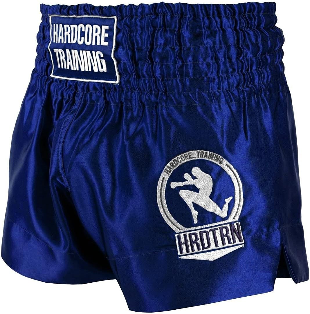 Hardcore Training Classic Muay Thai Shorts Black White Red Camo Blue Kick Boxing MMA Combat Sport Sparring Trunks : Clothing