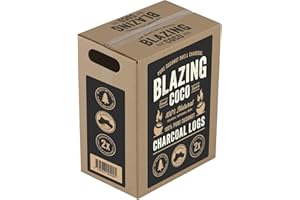 Blazing Coco Premium 20 Pound Coconut Shell Charcoal Logs - All Natural High End Grilling