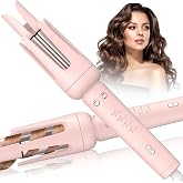 Automatic Curling Iron, Auto Hair Curler with 4 Temperatures, Fast Heating, 2-Way Rotation, Anti-Scald, Anti-Tangle Rotating, Auto Shut-Off Curling Wand for Hair Styling