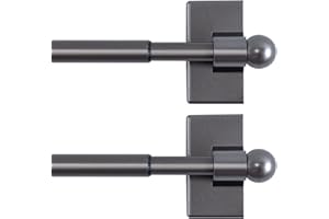 H.VERSAILTEX 2 Pack Magnetic Curtain Rods for Metal Doors Top and Bottom Multi-Use Adjustable Appliances for Iron and Steel P