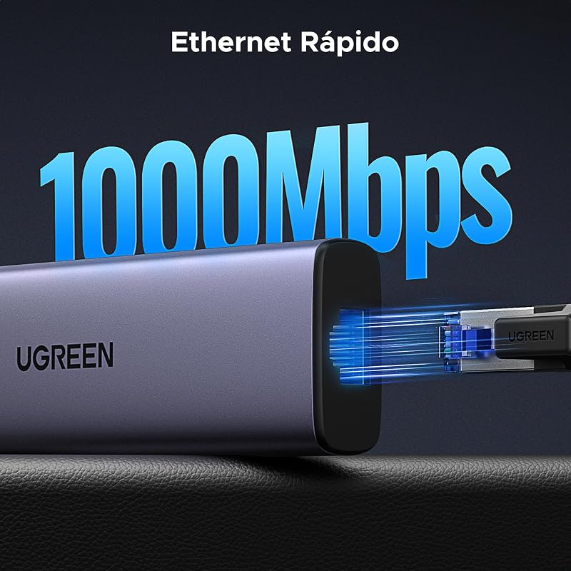Revodok 1061 USB C 6 em 1 Gigabit Hub Adaptador Ethernet