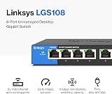 Linksys LGS108 8-Port Desktop Gigabit Unmanaged Network Switch view 2