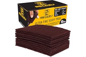 EZ ESHAZU General Purpose Scuff Pads, 6" x 9", Box of 10 – P320 Grit Equivalent, Non-Woven, Reusable, Durable, Ideal for Auto Paint Prep, Metal, Wood, Plastics, and More